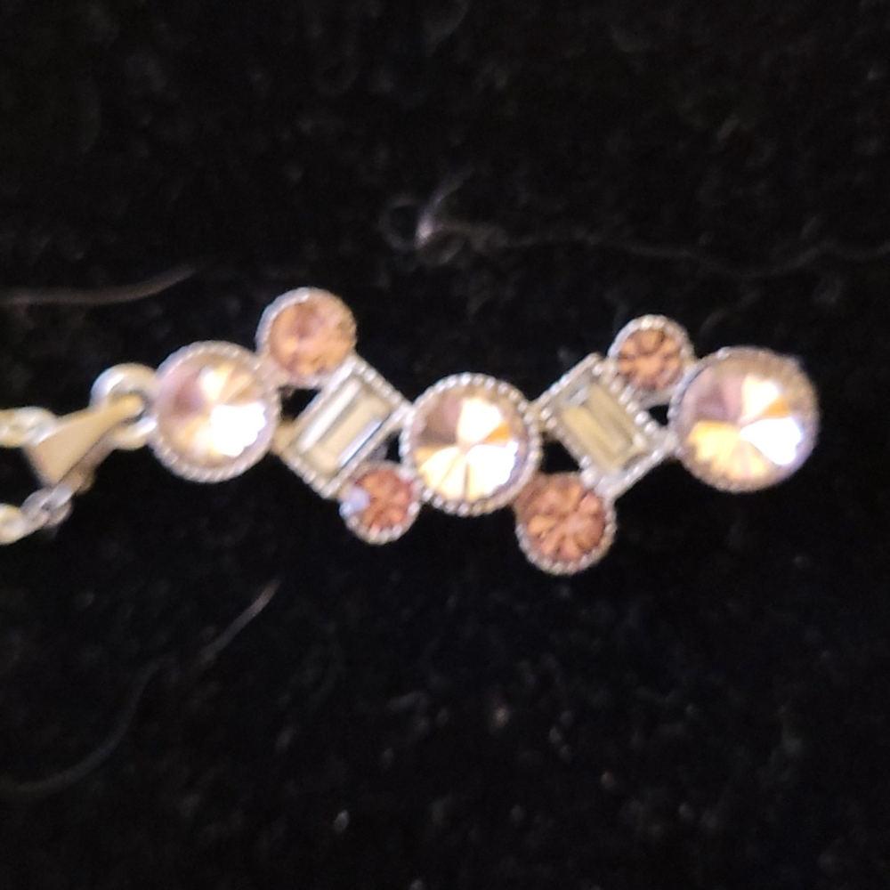 dainty pink and silver necklace
